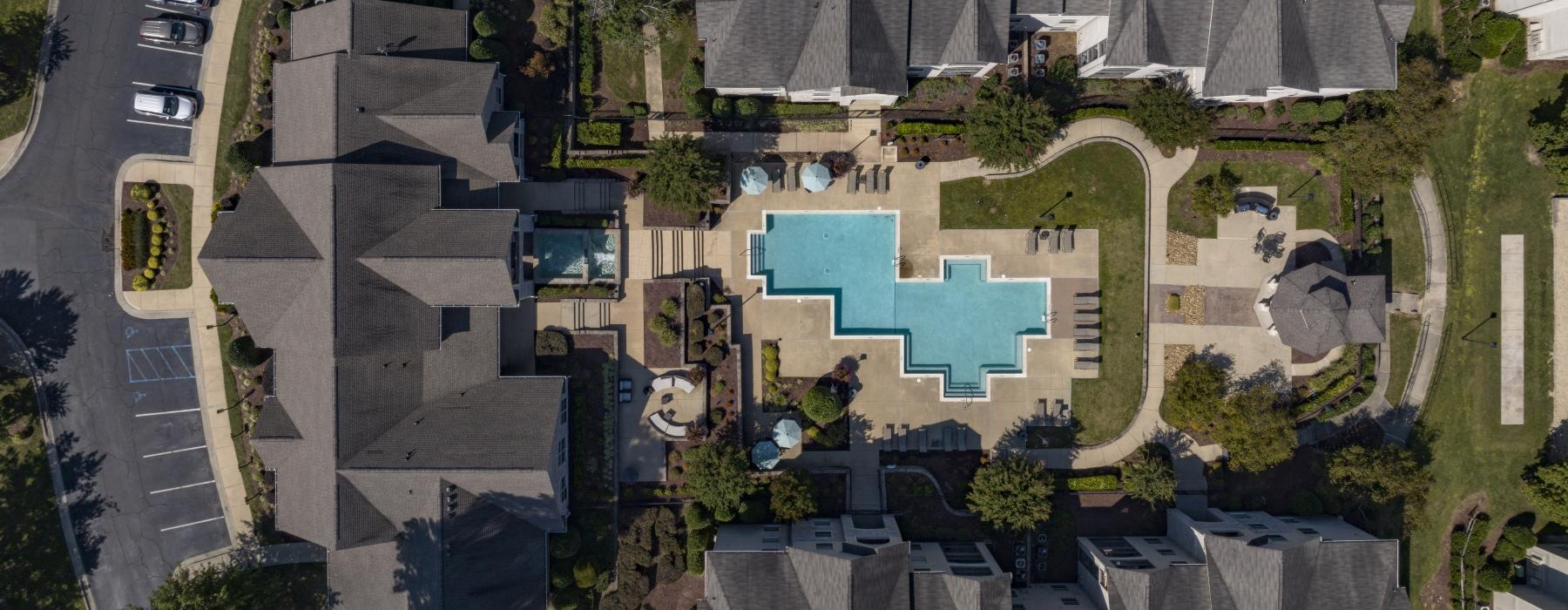 a high angle view of a building