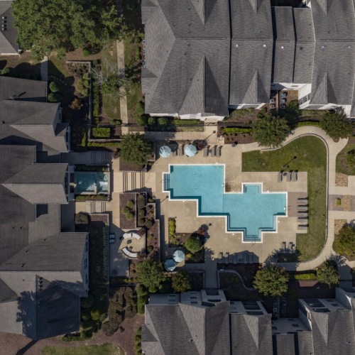a high angle view of a building