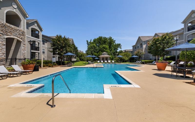 a swimming pool in a backyard
